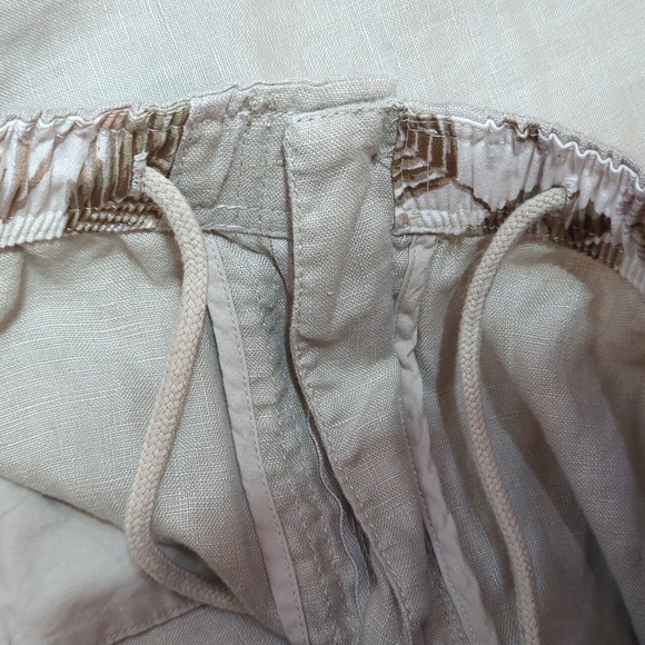 28 Palms 100% Linen Pants Mens XL/30 Relaxed Fit Cream Vacation - Picture 5 of 8